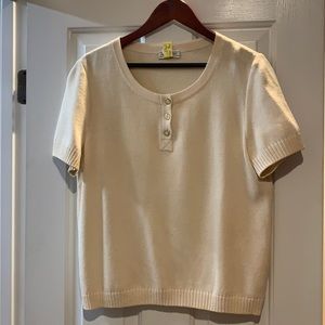 St. John Sport by Marie Gray Cream Short Sleeve Top